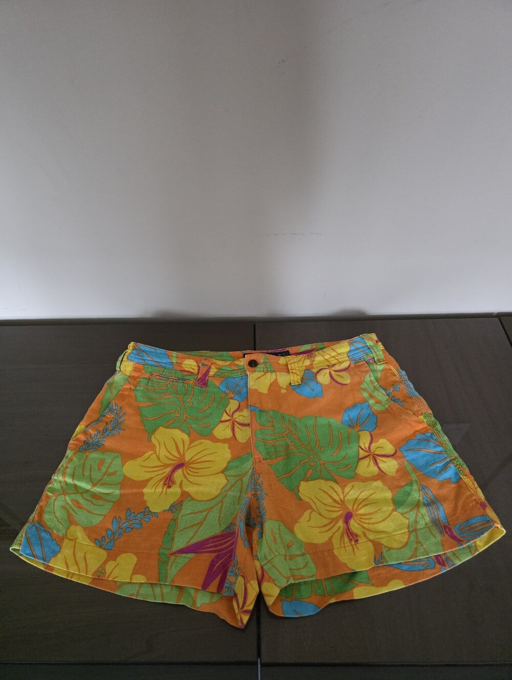 POLO Ralph Lauren Tropical Floral Orange Women's Shorts, Size 10